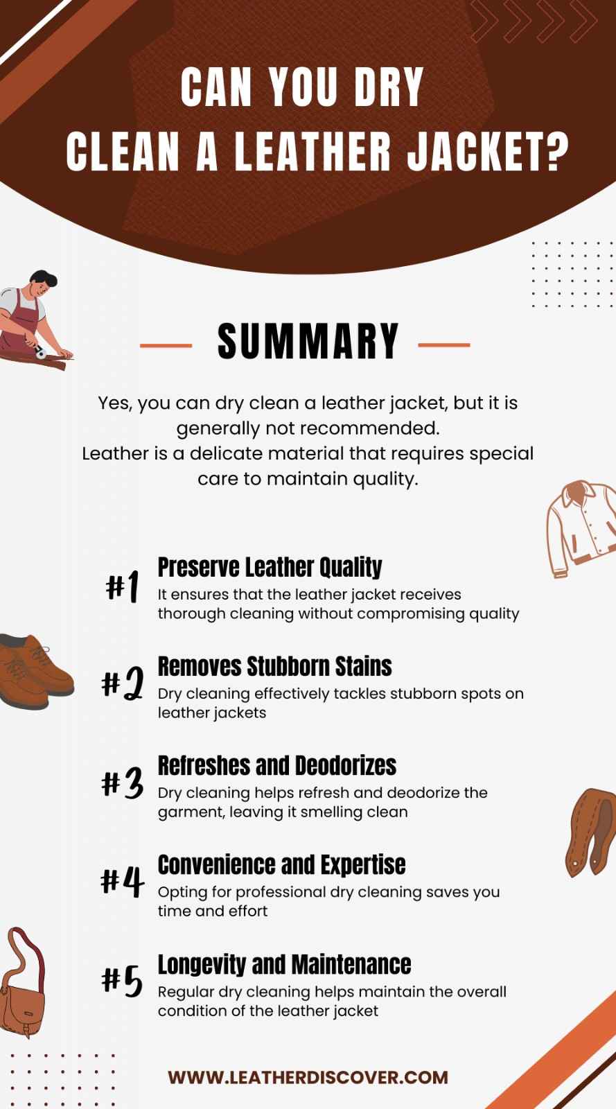 Can You Dry Clean a Leather Jacket Infographic