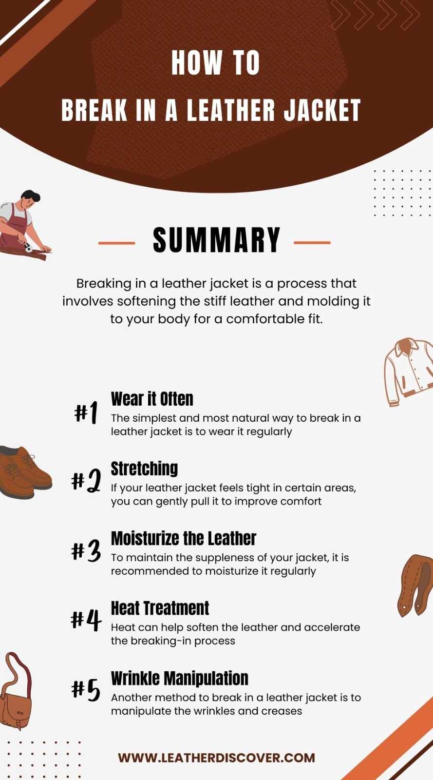 How to Break in a Leather Jacket Infographic