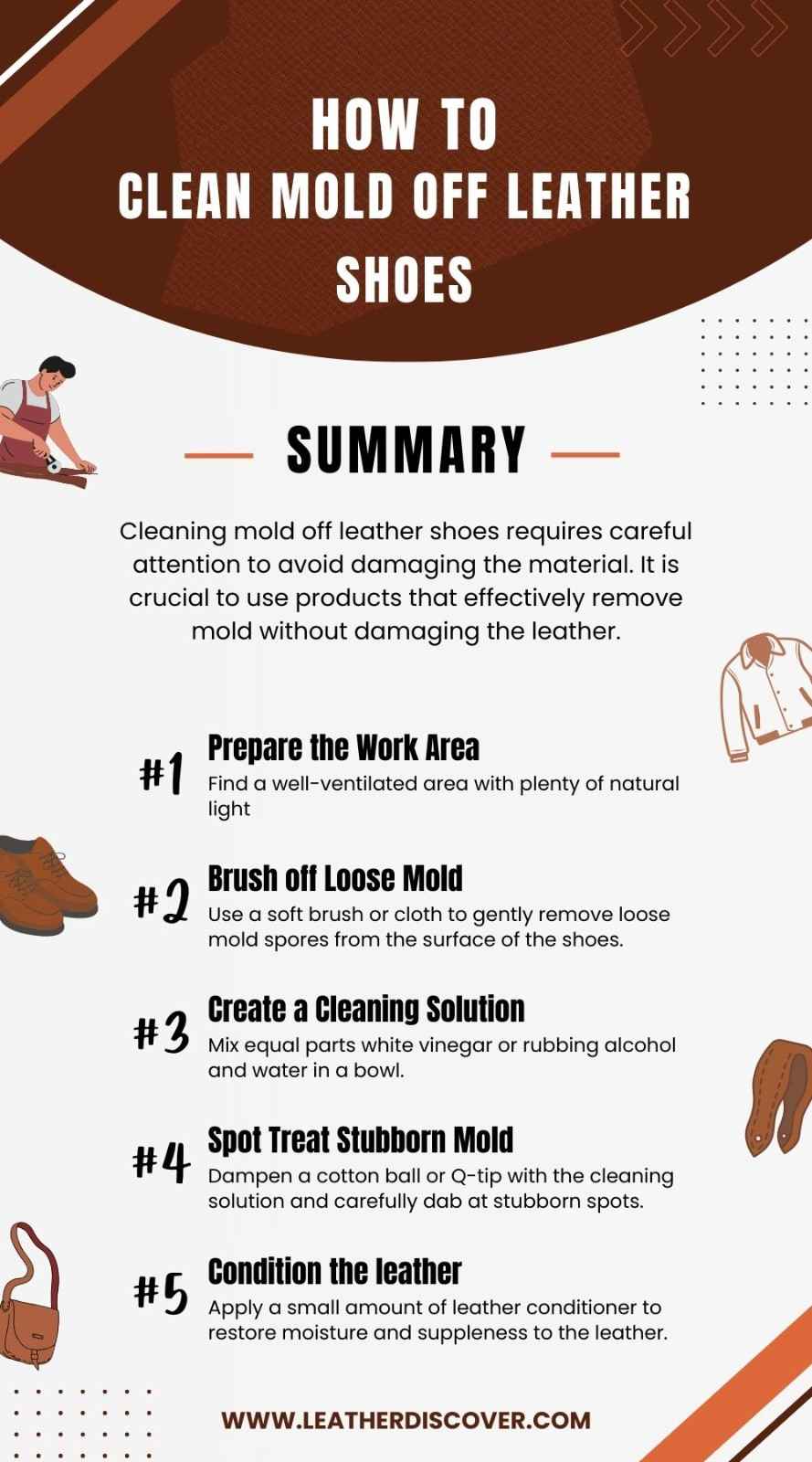 How to Clean Mold off Leather Shoes Infographic