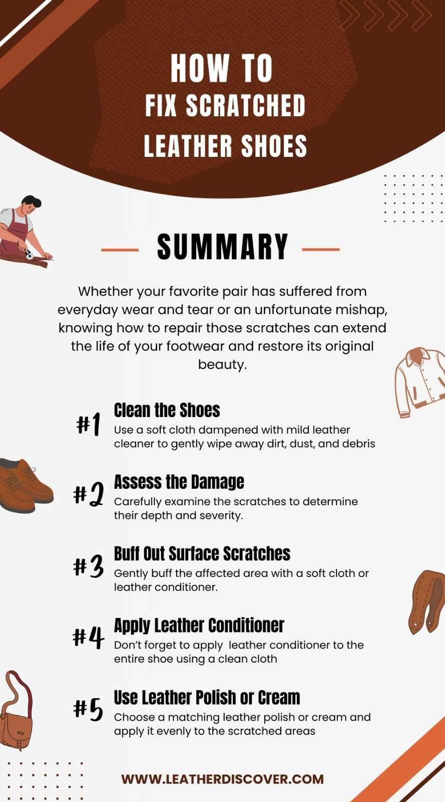 How to Fix Scratched Leather Shoes Infographic