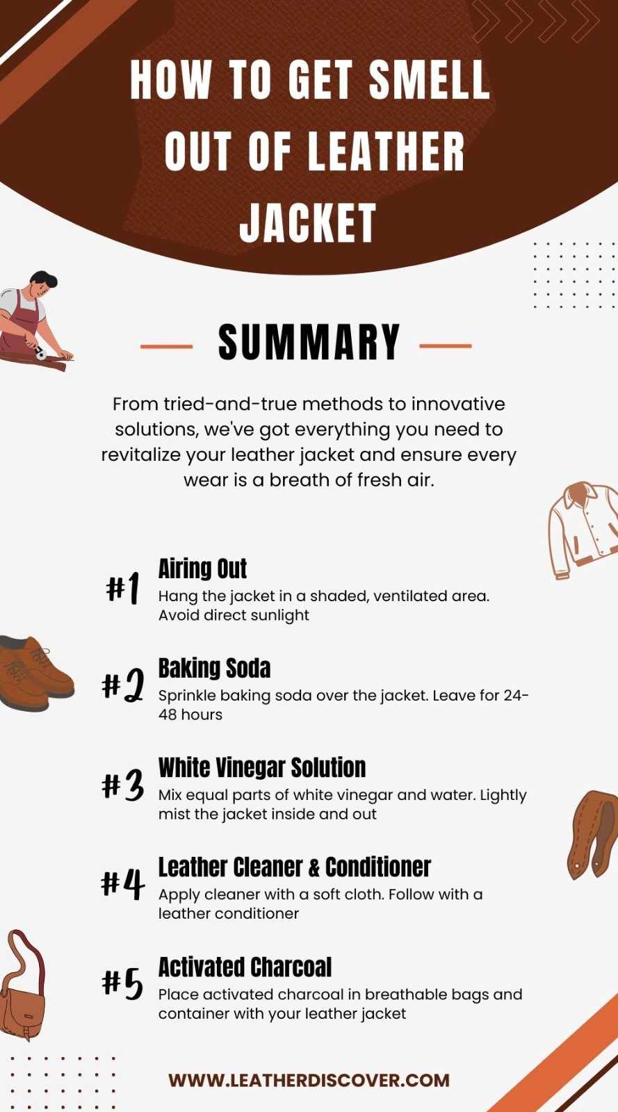 How to Get Smell Out of Leather Jacket Infographic