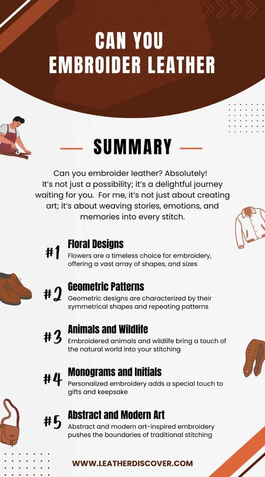 Can You Embroider Leather Infographic