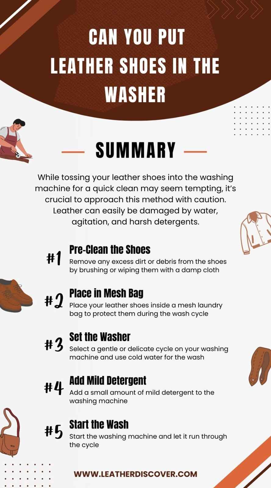 Can You Put Leather Shoes in the Washer Infographic