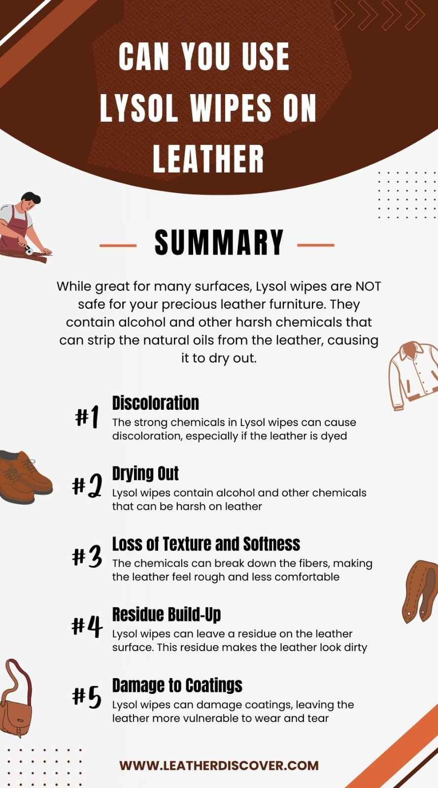 Can You Use Lysol Wipes on Leather Infographic