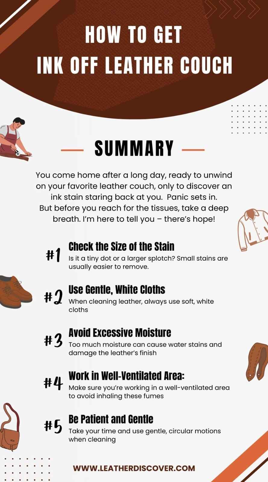 How to Get Ink off Leather Couch Infographic