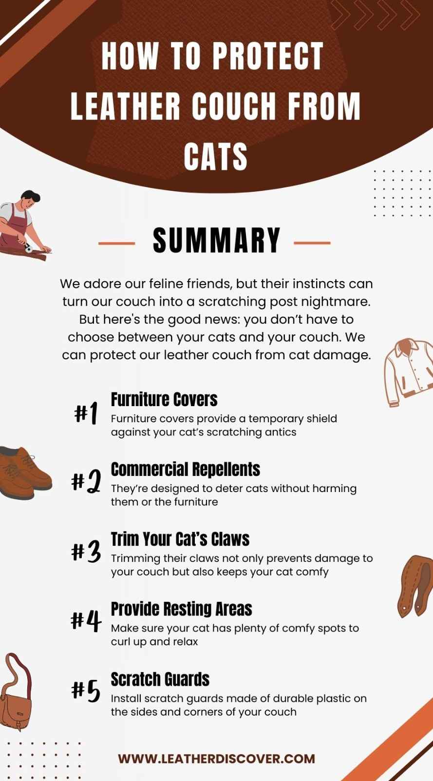 How to Protect Leather Couch From Cats Infographic