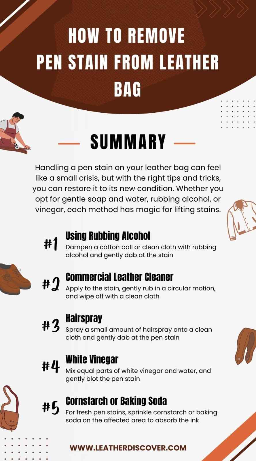 How to Remove Pen Stain From Leather Bag Infographic