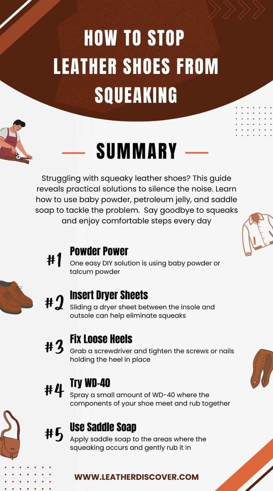 How to Stop Leather Shoes From Squeaking Infographic