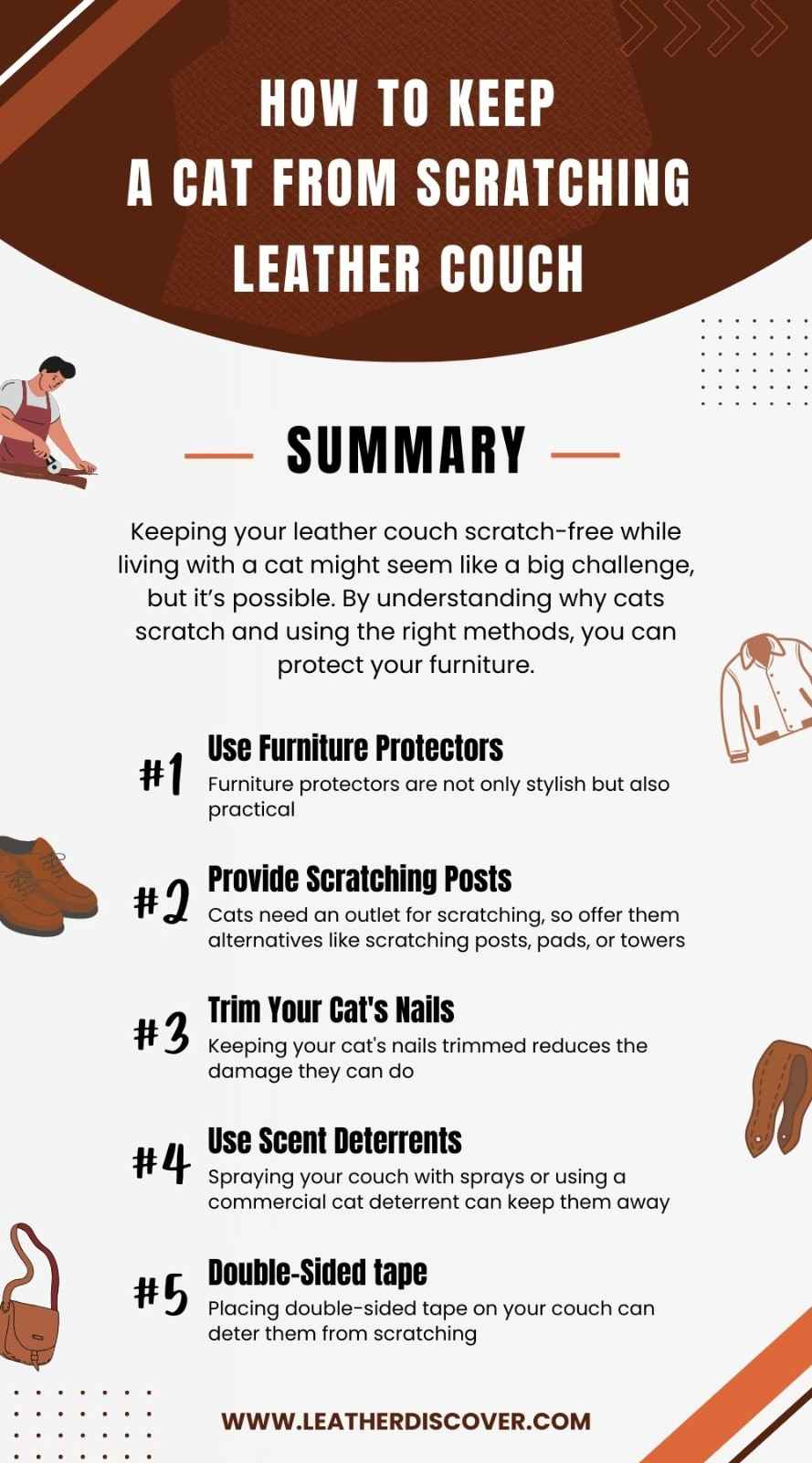 How to Keep a Cat From Scratching Leather Couch Infographic