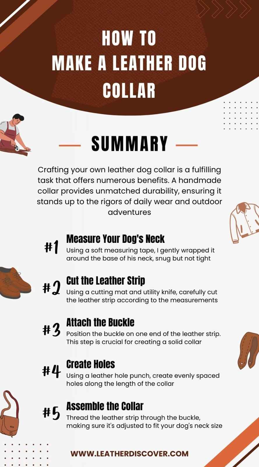 How to Make a Leather Dog Collar Infographic