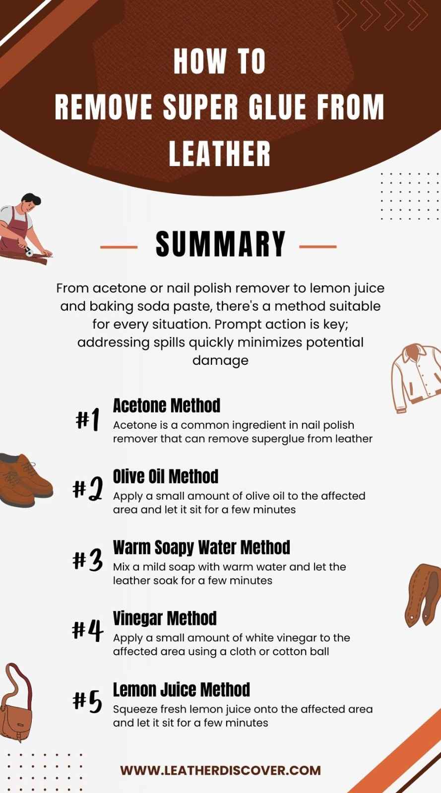 How to Remove Super Glue From Leather Infographic