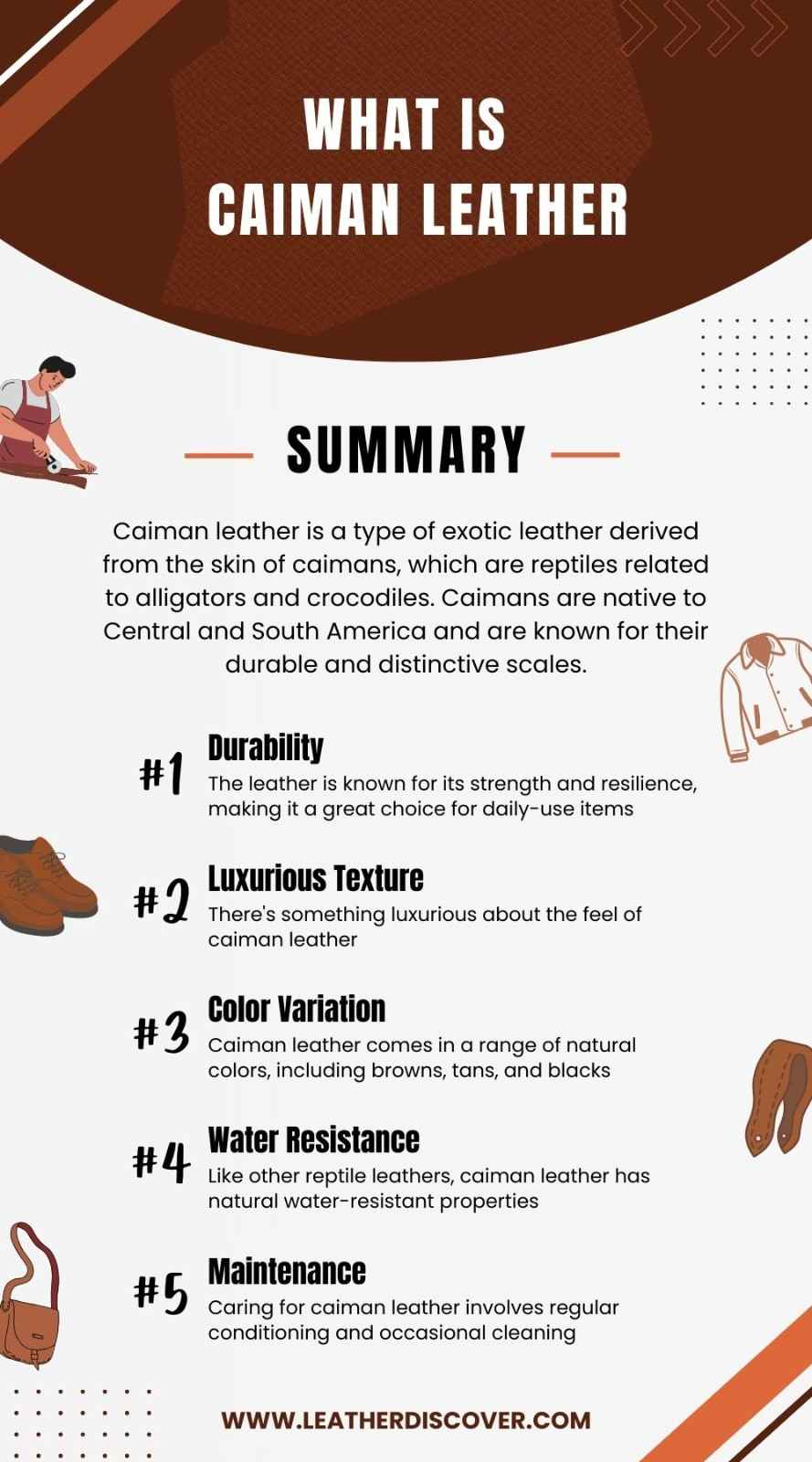 What Is Caiman Leather Infographic